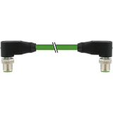 M12 male 90° / M12 male 90° Y-cod. shielded PUR AWG20/26 shielded gn U