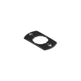 Plate with shaped hole, rectangular, 30x60 mm, black, inscription "R, L"
