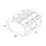 Quick connector CMK-623 450V, 32A, 3x4 mm², no need for terminal stripping