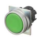 Pushbutton A22NZ 22 dia., bezel brushed metal, flat, momentary, cap co A2270074G