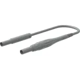 Measuring lead with (4 mm lamella plug, straight) to (4 mm lamella plug, straight), 1 m, gray, silicone, 1.0 mm², CAT IV, 66.1047-10028