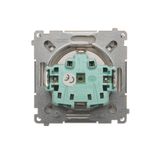 IP44 single socket outlet with frame seal - same color flap&frame, module, 16A, quick connection, light gray matt