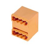 PCB plug-in connector, male header, closed side, THT solder connection, 5.08 mm, Number of poles: 8, 90°, Solder pin length (l): 3.2 mm, tinned, orange, Box