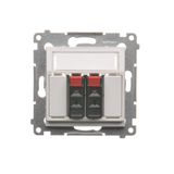 Double loudspeaker socket, white
