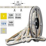 LED strip yellow, 120LED 9.6W/12V 145lm/m IP54, 5m