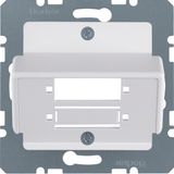 Central plate f. fibre-optic coupl.s Duplex SC, com-tech, p.white matt