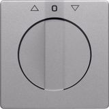 Centre plate rotary knob rotary switch blinds, Berker Q.1/Q.3, alu vel