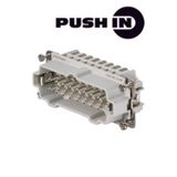 HDC insert, Male, 500 V, 16 A, Number of poles: 16, PUSH IN, Size: 6