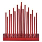 LED candle holder red, 28.5 cm, 3x AA, inside, warm white, timer