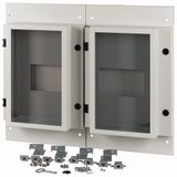 XM2N44F08C-55-XMV Front plate, 2xNZM4, 4p, fixed with mechanical interlock, W=800mm, IP55, grey