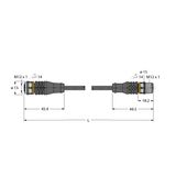 Actuator and Sensor Cable, PUR Extension Cable   RKS8.702T-1-RSC5.501T/TXL