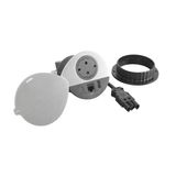 DISQ 80 1 SOCKET SCH + USB A+C + RJ45 CAT6 UTP BLACK-COVER WIELAND CORD 0,5M