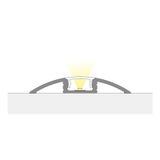 Step-on aluminum profile BH, 52x8 mm, White diffuser, complete, 2 m