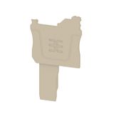 End plate for terminals, dark beige, Height: 24.3 mm, Width: 2.45 mm, 
