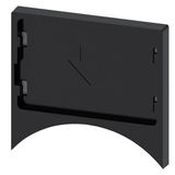 Label holder, flat, rounded, black, for label 17.5x27 mm, for snapping on