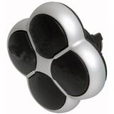 M22-D4-S Position pushbutton, RMQ-Titan, Actuators non-flush, momentary, 4-fold, opposing pushbuttons not mechanically interlocked, Bezel: titanium