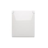 IP44 single socket outlet - same color flap&frame, white, 16A