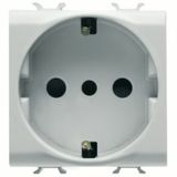 ITALIAN/GERMAN STANDARD SOCKET-OUTLET 250V ac - 2P+E 16A - P30 - 2 MODULES - SATIN WHITE - CHORUSMART