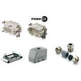 RockStar® HDC kits-Heavy-duty connectors, Kit, HE, Size: 4, Poles: 10, PUSH IN, 500 V, 16 A, diecast aluminium, M 25