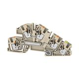 Multi level installation terminal block, PUSH IN, dark beige, 4 mm², 3