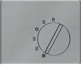 Centre plate for thermostat, setting knob, K.5, stainless steel matt, 