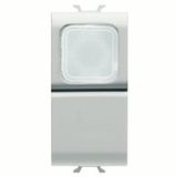 PUSH-BUTTON 1P 250V ac - NO 16A -  OPAL DIFFUSER - 1 MODULE - SATIN WHITE - CHORUSMART