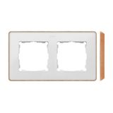 Double frame, white, wood base