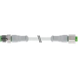 M12 male 0° / M12 female 0° A-cod. F&B PVC 4x0.34 gy UL/CSA 30m
