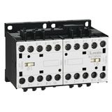 Reversing contactor assembly, DC coil, built-in interlock with power wiring only, 12A AC3 in DC, 5.7kW. Coil voltage 125VDC