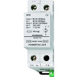 Lightning arrester, 25kA, Class 1/2, B/C + auxiliary contact