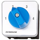 4-step switch, central mounting 1-pole, 1-2-3-4