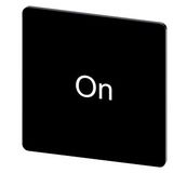 Labeling plate 27 x 27 mm, label black, labeling: On