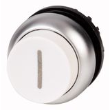 M22-DRH-W-X1 Pushbutton, RMQ-Titan, Extended, maintained, White, inscribed, Bezel: titanium