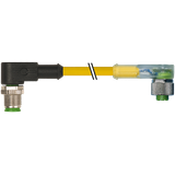 M12 male 90° / M12 female 90° A-cod. LED PVC 3x0.34 ye UL/CSA 1.5m