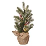 LED Christmas Tree Snowed, 52 cm, 3x AA, Indoor, Warm White, Timer