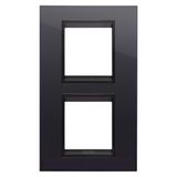 LUX INTERNATIONAL PLATE - IN TECHNOPOLYMER - 2+2 MODULES VERTICAL - TONER BLACK LAVY - INNER FRAME MATT BLACK - CHORUSMART