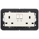 Two switch.2P+E 13A English outlet white