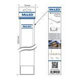 Step-on aluminum profile BD 1m Whitey diffusion, 2x end cap