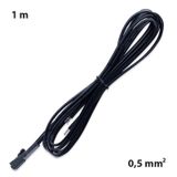 Connection cable with FP connector (socket), 1m 0.5mm2, black, free end 5mm
