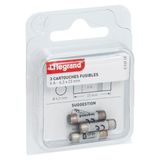 Fuse cartridges for fuse holders - without indicator - 6.3x23mm - 6A