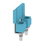 Cross-connector (terminal), when screwed in, blue, 76 A, Number of poles: 2, Pitch in mm (P): 11.90, Insulated: Yes, Width: 7.6 mm