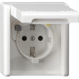 RCD-prot.sock. 30 mA SH + cov.unit WP flush-mounted p.white