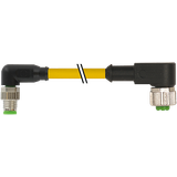 M8 male 90° / M12 female 90° A-cod. PUR 3x0.25 ye +robot+drag ch. 0.3m