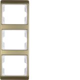 Frame 3gang vertical Arsys gold, metal