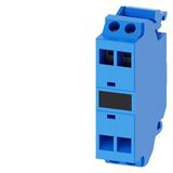 Support terminal, blue, spring-type terminal, for front plate mounting