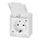 HERMES single surface-mounted socket with earthing 2P+Z schuko