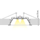 Built-in aluminum profile AH for plasterboard, 58x20mm, Whitey diffusion, 1m