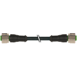 M12 female 0° / M12 female 0° A-cod. PVC 5x0.34 bk UL/CSA 2m