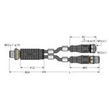 2-Way Splitter Y-Splitter with Cable, M12 × 1 Male - Female, M12 × 1 Male   VB-IO-LINK-CLASS-B-POWER-0.3/0.3/TXL