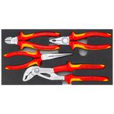 KNIPEX 00 20 01 V21 Pliers Set “VDE Chrome II” 4 parts in a foam tray